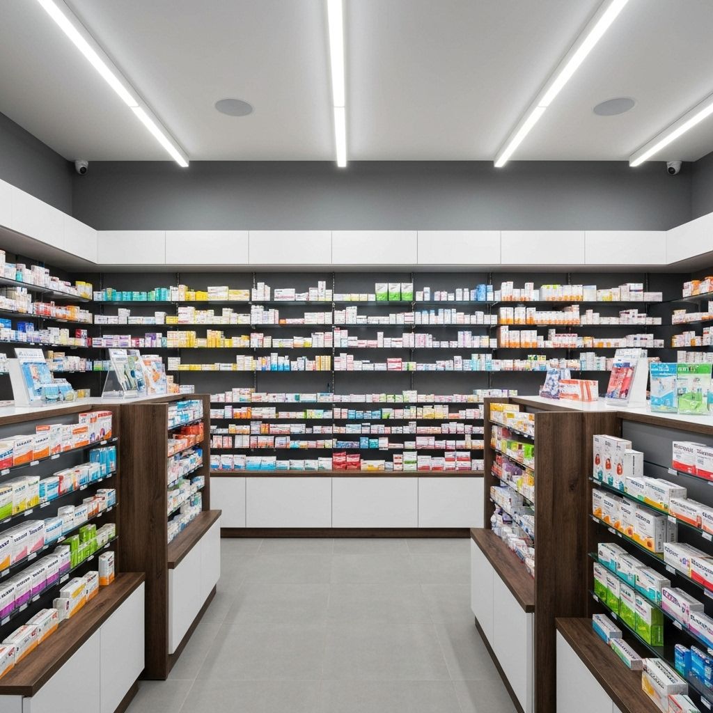 Modern pharmacy interior